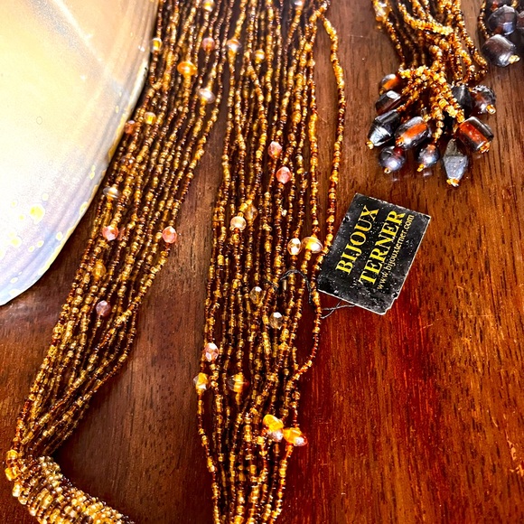 Bijoux Terner Jewelry - NWT  Bijoux Terner brown gold beads wrap necklace